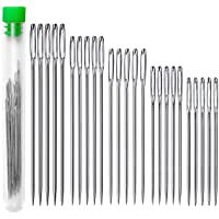 ZITFRI 25 Piezas Agujas de Coser a Mano de Ojo Grande- Agujas para Cuero- Agujas Coser Lana- Juego de Agujas de Tubo…